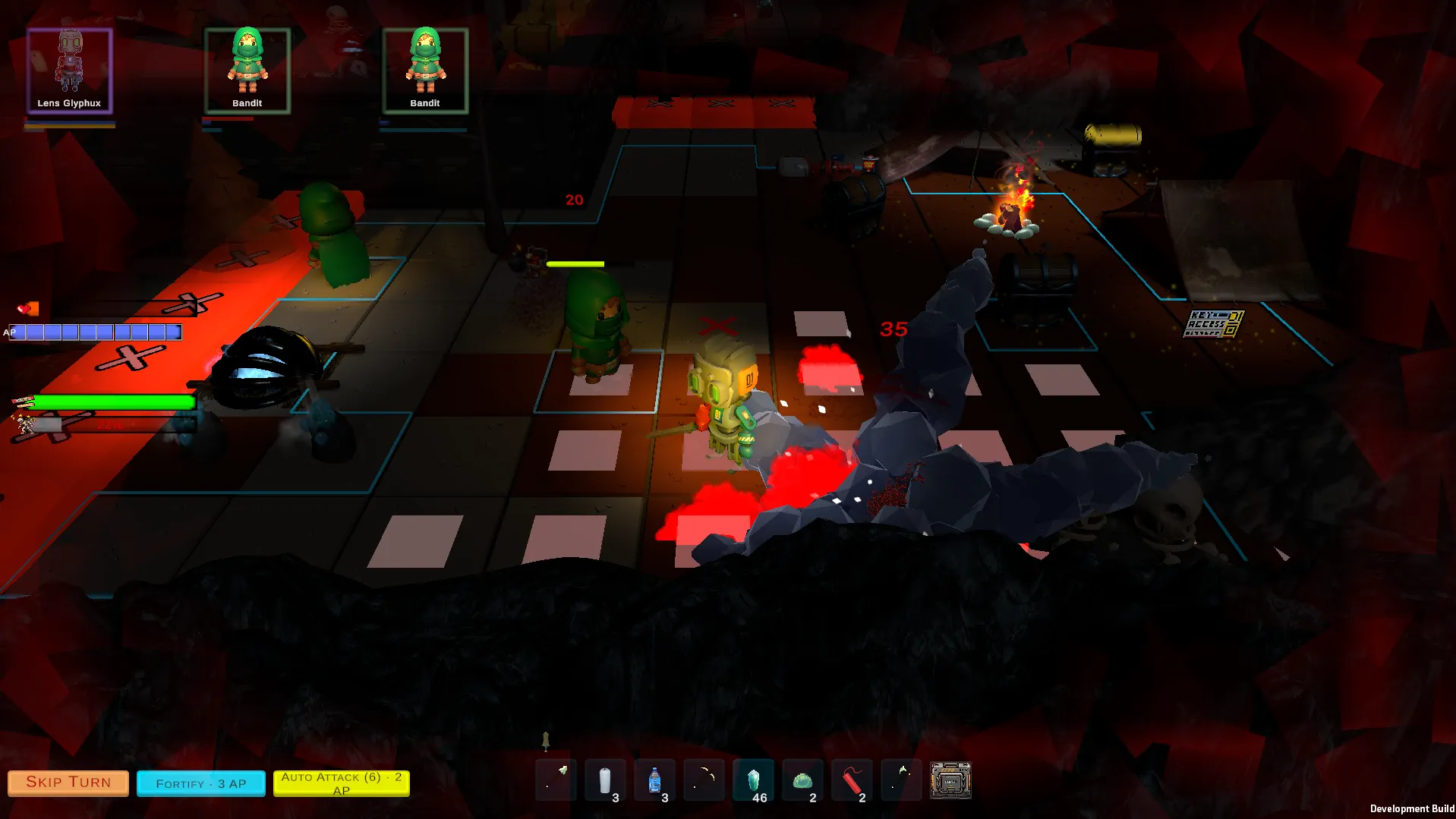 Chaotic bandit fight with the player low on health